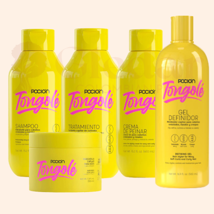 Shampoo Tongole Tratamiento tongole Mascarilla tongole Leave on tongole Gel Definidor Tongole